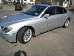 2003 740il BMW for sale, car, silver with black leather interior